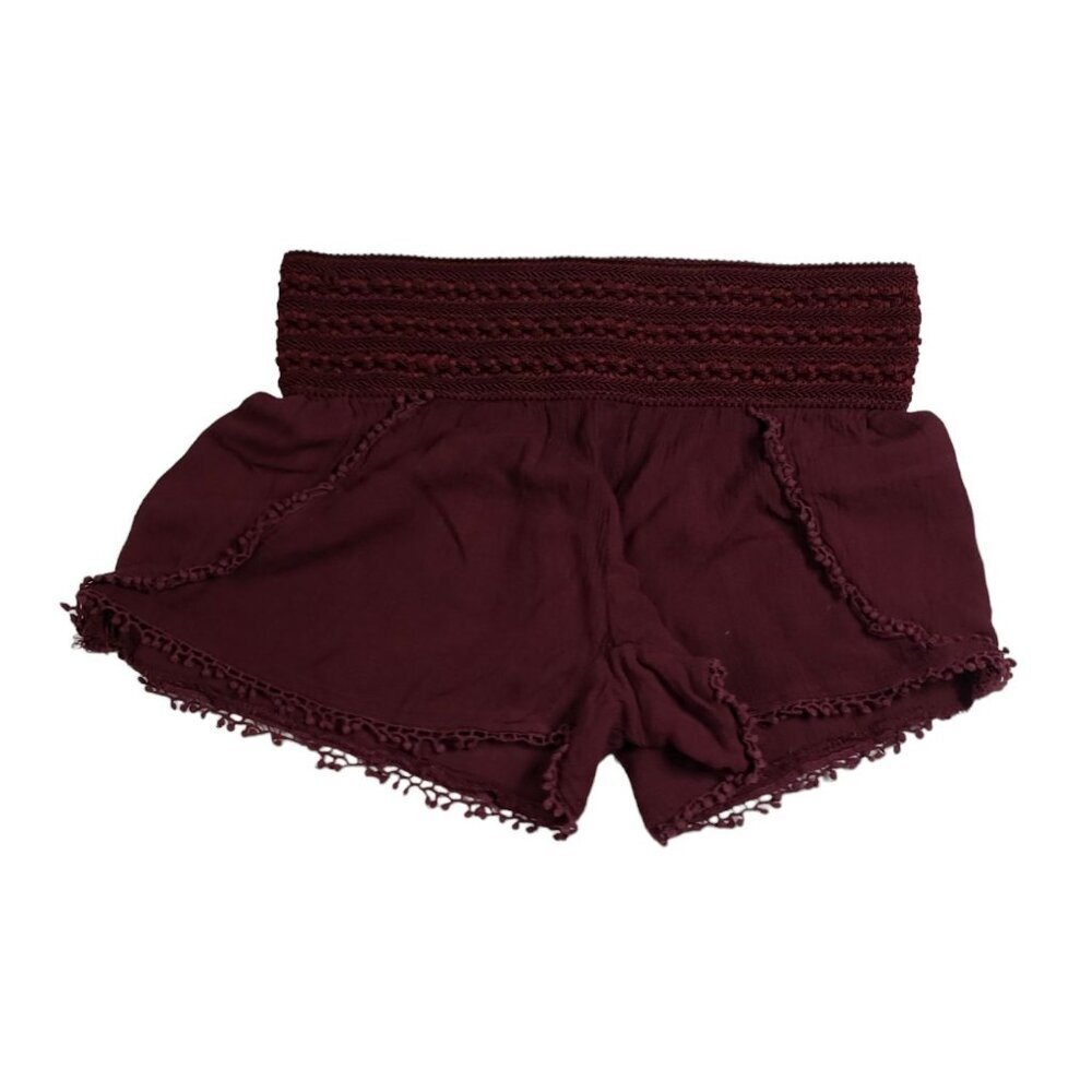 No Boundaries junior burgundy shirts with lace detail, XS, size 1
